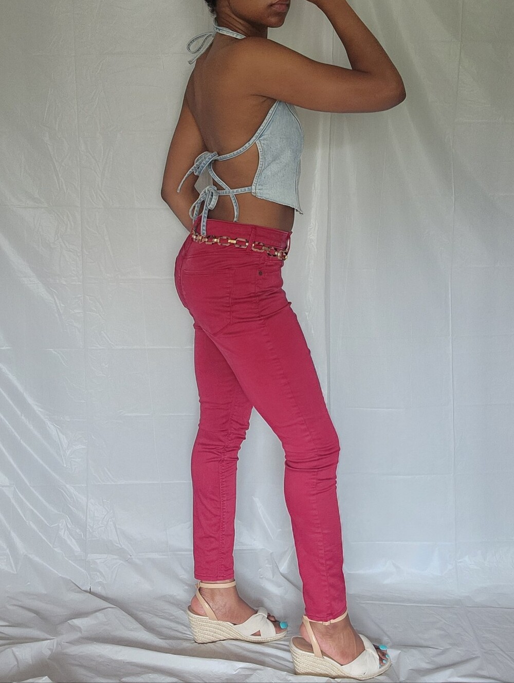 Rockstar Super Skinny High Rise Red Jeans - Picture 6 of 13